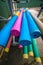 Equestrian jumping poles in various colors