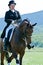Equestrian sport. Female dressage rider