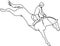 Equestrian Sport Male Line Art Illustration