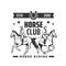 Equestrian sport vector icon of horse riding club