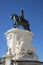 Equestrian statue at commerce square in Lisbon, Portugal