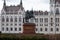 Equestrian statue of Ferenc Rakoczi mounted on a horse, Kossuth Lajos Square, Budapest, Hungary, Europe