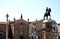 Equestrian statue of the Gattamelata in the churchyard of St. Anthony\'s Basilica in Padua in the Veneto (Italy)