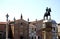 Equestrian statue of Gattamelata by Donatello in the churchyard of St. Anthony\'s Basilica in Padua in the Veneto Italy