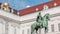 Equestrian statue of Holy Roman Emperor Joseph II riding a horse in Josefsplatz Square timelapse