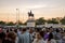 Equestrian statue of King Chulalongkorn in the evening, Bangkok, Thailand