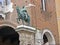 The equestrian statue of Niccolo III d` Este, Marquis of Ferrara on a triumphal arch