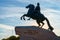 Equestrian statue of Peter the Great bronze horseman, Saint Pe