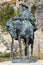 Equestrian statue of Ramon Cabrera at Castell de Morella. Spain