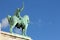 Equestrian Statue of Saint King Saint Louis on basilica Sacre Coeur in Paris, France