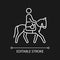 Equestrian white linear icon for dark theme