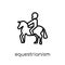 equestrianism icon. Trendy modern flat linear vector equestrianism icon on white background from thin line sport collection
