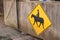 Equine sign posted in a stable or barn