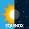 Equinox of spring moon and sun day and night