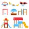 Equipment for childrens playground. Flat vector illustrations isolate on white background