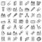 Equipment for manicure icons set, outline style