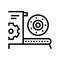 equipment and parts fabrication line icon vector illustration