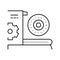 equipment and parts fabrication line icon vector illustration