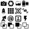 Equipment Photography icons vector set. digital camera illustrations sign collection. photo symbol. picture logo.