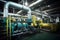 Equipment piping inside of a modern chemical refinery, neural network generated picture