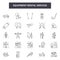 Equipment rental services line icons, signs, vector set, outline illustration concept