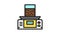 equipment for soil testing and weight measuring color icon animation