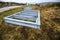 Equipment to form a new cattle grid on the hills above Gairloch on the west coast of the Highlands of Scotland