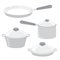 Equipment Tool Kitchen Cook Pot Saucepan Frying Pan Boiler Cartoon Vector