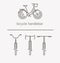 Equipment for transport driving logo set. Bicycle handlebar, ste