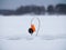 Equipment for winter fishing on ice. imitation fish and drill for winter