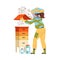 Equipped Woman Beekeeper or Apiarist with Jars Gathering Sweet Honey from Beehive Vector Illustration