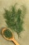 Equisetum, horsetail. Dried herbs. Herbal medicine, phytotherapy medicinal herbs.