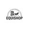 Equishop logo, vintage style with carriage vector