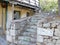 Erased steps of old stone stairs in the park of the Yusupov Palace.