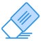 Eraser icon in blue style for any projects