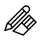 Eraser pencil  thin line icon