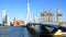 Erasmus Bridge and Rotterdam port. Rotterdam