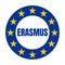 Erasmus sign illustration with the European flag