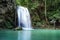 Erawan water fall Third floor, tropical rainforest at Srinakarin Dam, Kanchanaburi, Thailand.Erawan water fall is  beautiful