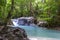 Erawan Waterfall idyllic is in deep forest