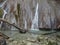 Erawan waterfall, sixth level, with many layers of rock in the national park