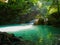 Erawan waterfalls, beautiful evergreen