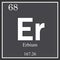 Erbium chemical element, dark square symbol