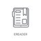 Ereader linear icon. Modern outline Ereader logo concept on whit