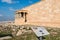 The Erechtheion porch with the Caryatids and an informational board