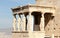 The Erechtheum temple stone porch with Caryatids in Erechtheion in Acropolis, Athens, Greece