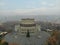 Erevan - the capital of Caucasus country Armenia. Aerial view from above by drone. City centre, main boulevard and national opera