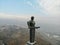 Erevan - the capital of Caucasus country Armenia. Aerial view from above by drone. The Mother of Armenia great monument