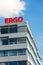 Ergo group from German Munich re insurance companies logo on building of the Czech headquarters