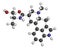Ergometrine drug molecule. Used to prevent bleeding after childbirth (postpartum haemorrhage). Atoms are represented as spheres